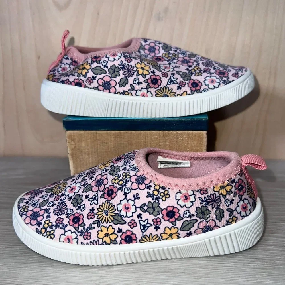 Simple Joys by Carters Kimmie Kaia Aqua Shoes Pink‎ Floral Toddler 7M